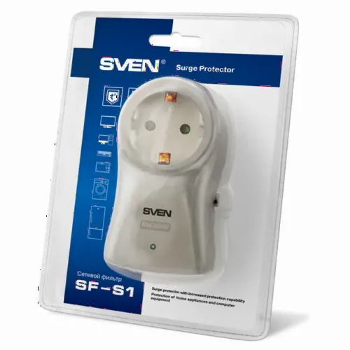 Prelungitor electric SVEN SF-S1, 1 Prize, Alb