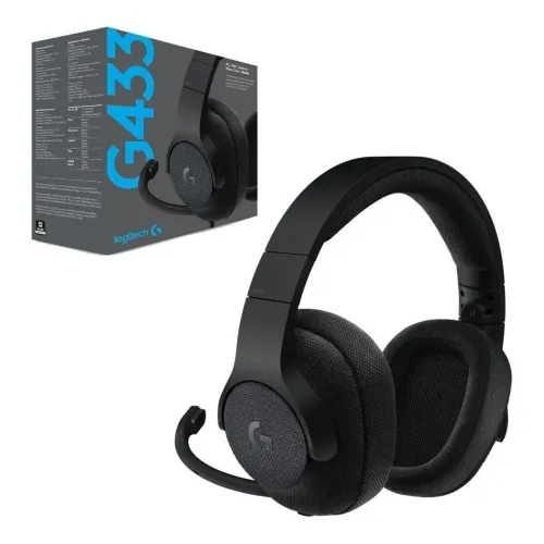Căști gaming Logitech G433, Fără fir/Cu fir, Negru