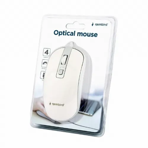 Mouse Gembird MUS-4B-06-WS, Alb/Argintiu