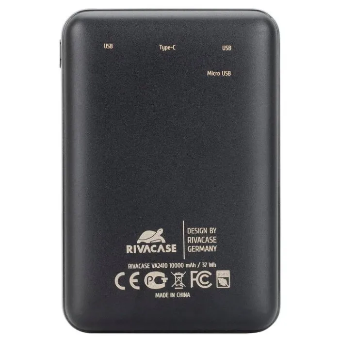 Acumulator extern RivaCase VA2410, 10000mAh, Negru