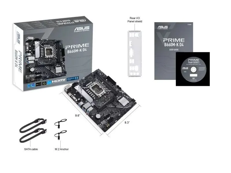 Placă de bază ASUS PRIME B660M-K D4, LGA1700, Intel B660, Micro-ATX
