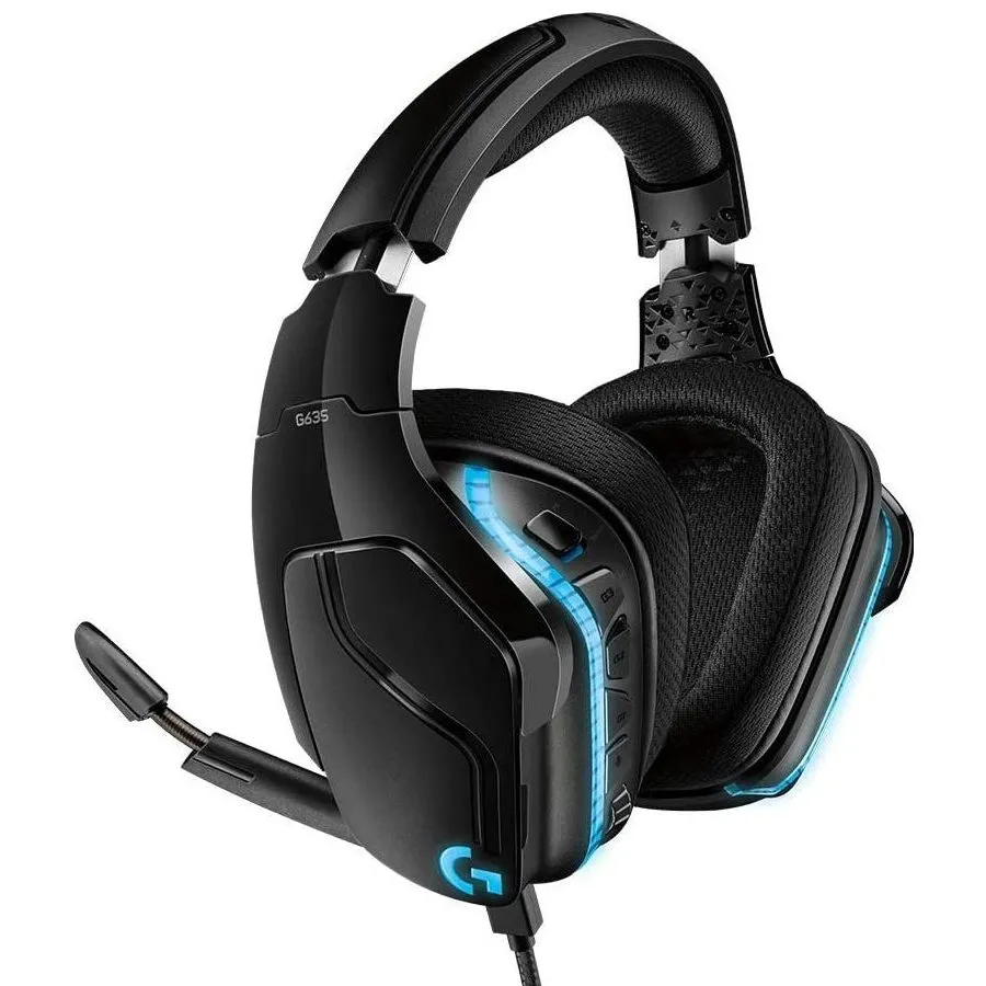 Игровая Гарнитура Logitech G635, Беспроводной/C проводом, Чёрный