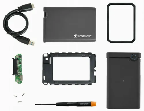 Внешний корпус Transcend TS0GSJ25CK3, Серый/Черный (TS0GSJ25CK3)