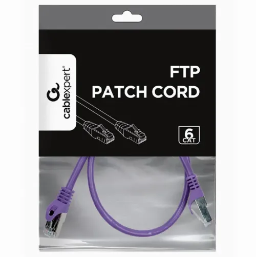 Patch cord Cablexpert PP6-0.5M/V, Cat6 FTP , 0,5m, Violet