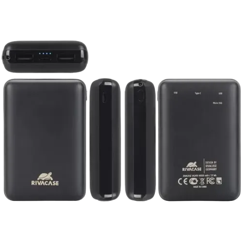 Acumulator extern RivaCase VA2410, 10000mAh, Negru