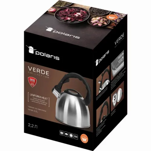 Чайник Polaris Verde, 2,2л, Серебристый
