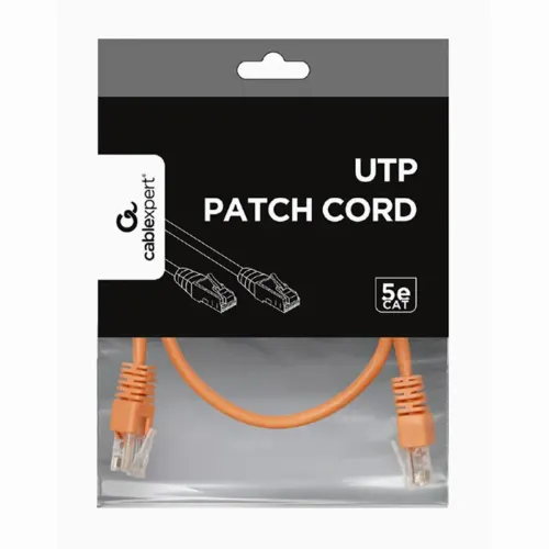 Patch cord Cablexpert PP12-0.5M/O, CAT5e UTP, 0,5m, Portocaliu