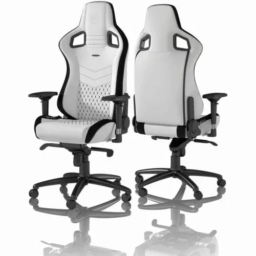 Scaun Gaming Noblechairs Epic, PU Piele, Negru/Alb
