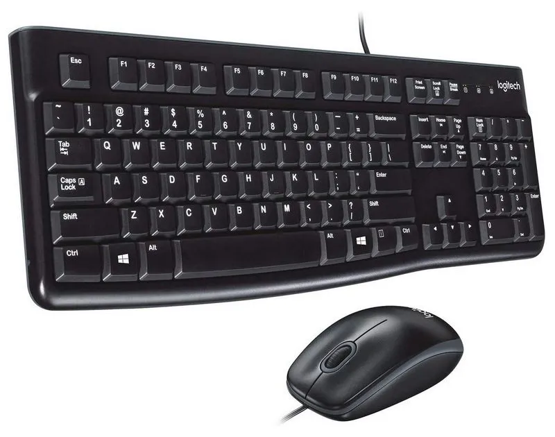 Set Tastatură + Mouse Logitech MK120, Cu fir, Negru