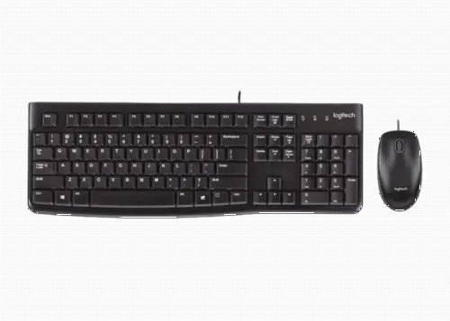 Клавиатура и мышь Logitech MK120, Проводное, Чёрный