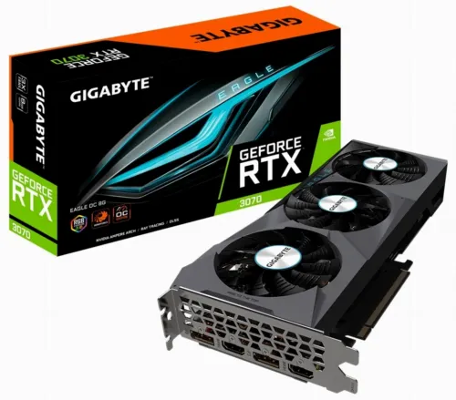 Видеокарта Gigabyte GV-N3070EAGLE OC-8GD,  8GB 256-bit GDDR6X