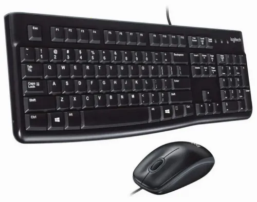 Клавиатура и мышь Logitech MK120, Проводное, Чёрный