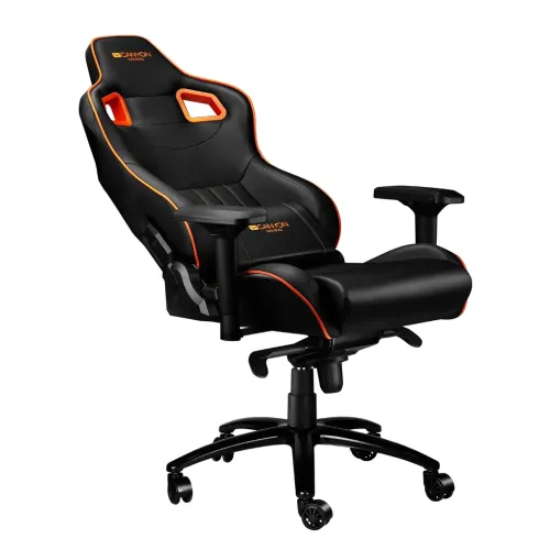 Scaun Gaming Canyon Corax, PU Piele, Negru/Portocaliu