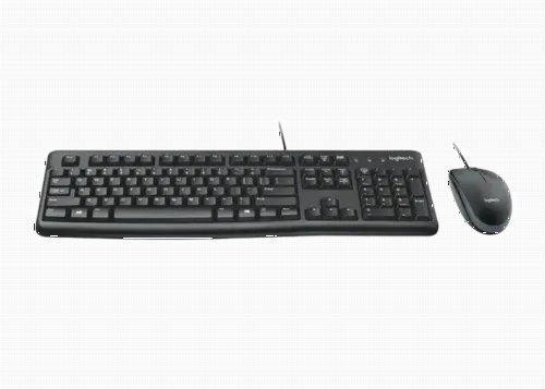 Клавиатура и мышь Logitech MK120, Проводное, Чёрный