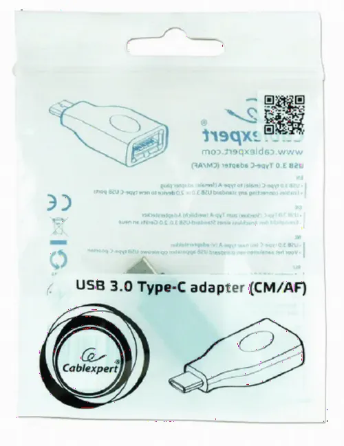 Adaptor Cablexpert A-USB3-CMAF-01, USB Type-A (F)/USB Type-C, Negru