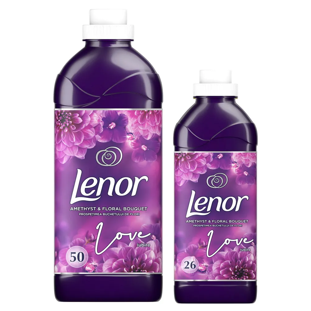 Кондиционер для белья Lenor Amethyst & Floral Bouquet, 1.5 Л + 0.8 Л
