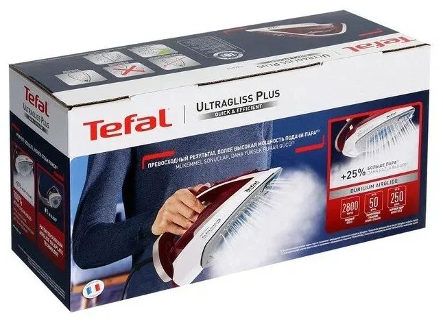 Fier de călcat Tefal FV6810E0, 2800 W, Bordo