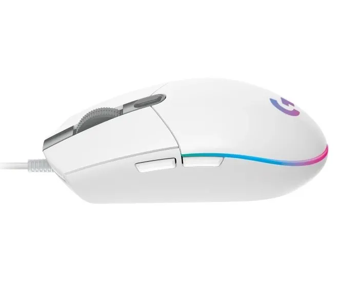 Gaming Mouse Logitech G203 Lightsync, Optical, 200-8000 dpi, 6 buttons, Ambidextrous, RGB, White USB