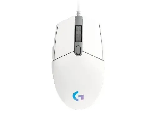 Gaming Mouse Logitech G203 Lightsync, Optical, 200-8000 dpi, 6 buttons, Ambidextrous, RGB, White USB