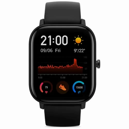 Умные часы Xiaomi Amazfit GTS, 41мм, Черный Алюминиевый Корпус с Черным ремешком
