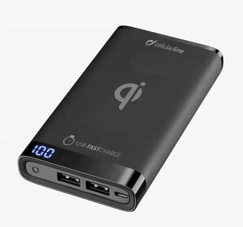 Acumulator extern Cellularline FreePower MANTA 8000 Wireless, 8mAh, Negru