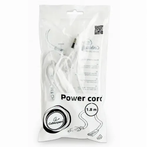 Cablu de alimentare Cablexpert PC-184-VDE, 1,8 m, Alb