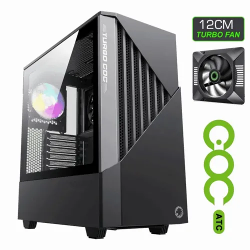 Компьютерный корпус Gamemax Contac COC, Midi-Tower, ATX, Черный/Серый