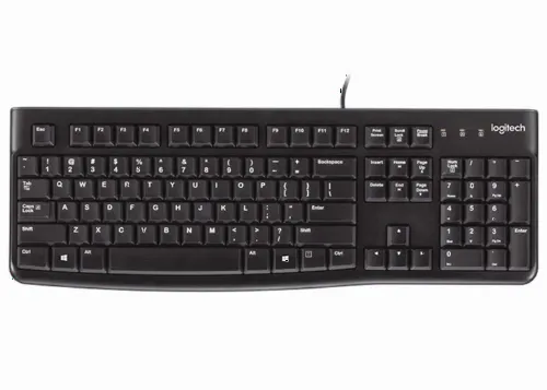 Tastatură Logitech K120, Cu fir, Negru
