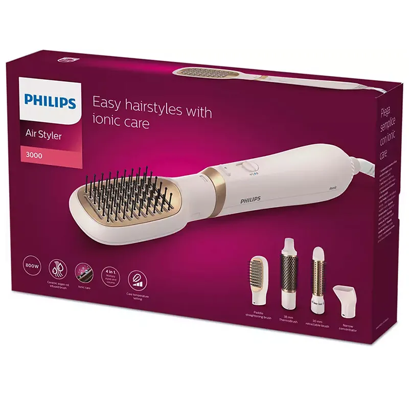 Фен-щётка PHILIPS BHA310/00, 800 Вт, Розовый