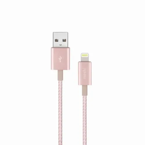 Cablu încărcare și sincronizare Moshi iPhone Lighting USB Cable, USB Type-A/Lightning, 1,2m, Roz