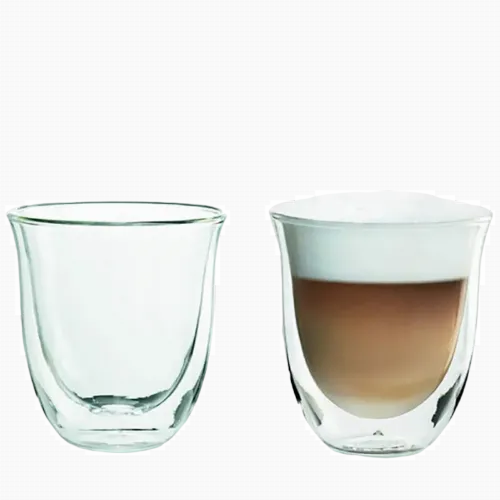 Pahare Cappuccino De'Longhi 190ml 2pcs, Transparent