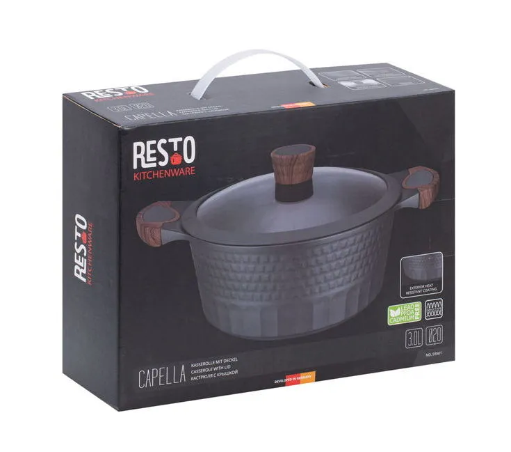 Cratiță RESTO 93501, 3L, Negru