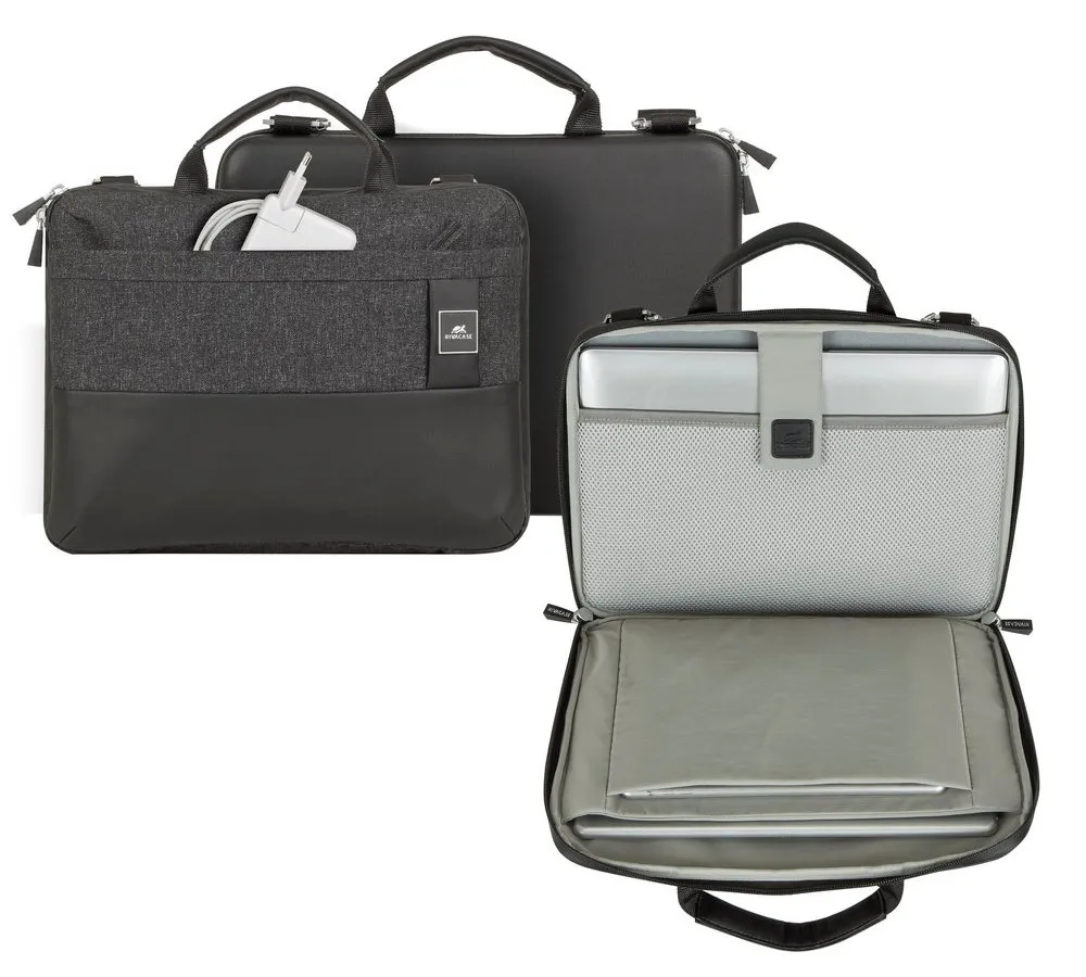 Geantă pentru Laptop RivaCase Lantau, 13.3", Poliester, Negru