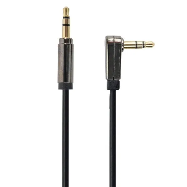 Аудио адаптер Cablexpert CCAP-444L-0.75M, 3.5mm 3-pin (M) - 3.5mm 3-pin (M), 0,75м, Чёрный