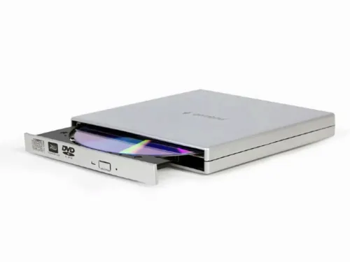 DVD-RW дисковод Gembird DVD-USB-02-SV, USB 2.0, Серебристый