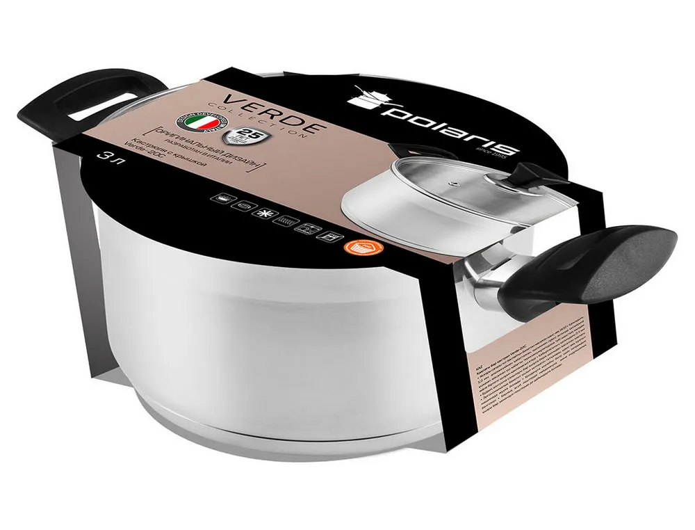 Cratiță Polaris Verde-20C, 3L, Argintiu