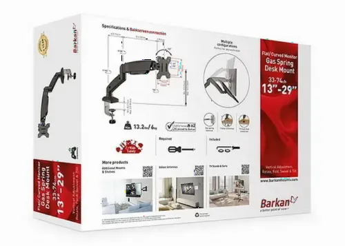 Настольный кронштейн для монитора BARKAN M121P, Чёрный