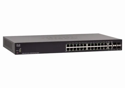 Switch de rețea Cisco SF250-24P, 24x 10/100 Mbps, 4x SFP