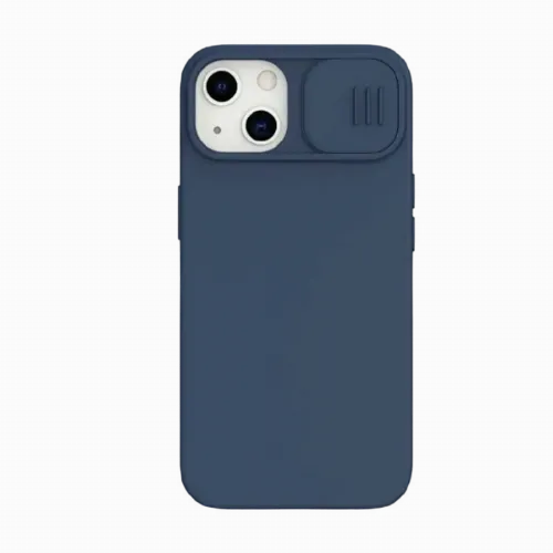 Чехол Nillkin iPhone 13, CamShield Silky Silicone, Темно-синий