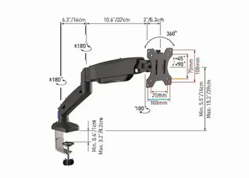 Настольный кронштейн для монитора BARKAN M121P, Чёрный