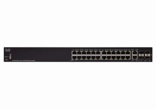 Switch de rețea Cisco SF250-24P, 24x 10/100 Mbps, 4x SFP
