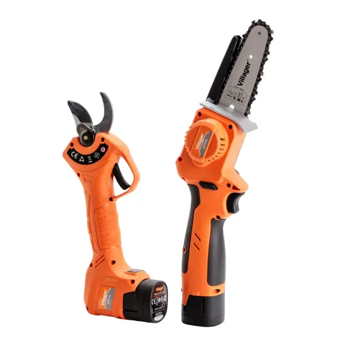 Set Fierestrau cu lant + Foarfeca de gradina pe acumulator Villager VPS 2 PRIME 