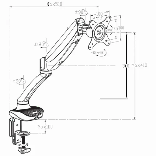 Table/desk stand for  monitor Reflecta FLEXO DeskPro 27-1010L 12