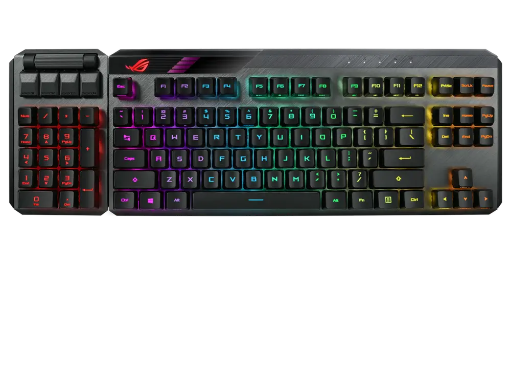 Wireless Gaming Keyboard Asus ROG Claymore II, Optical, Modular, RGB, 2.4 Ghz, US Layout