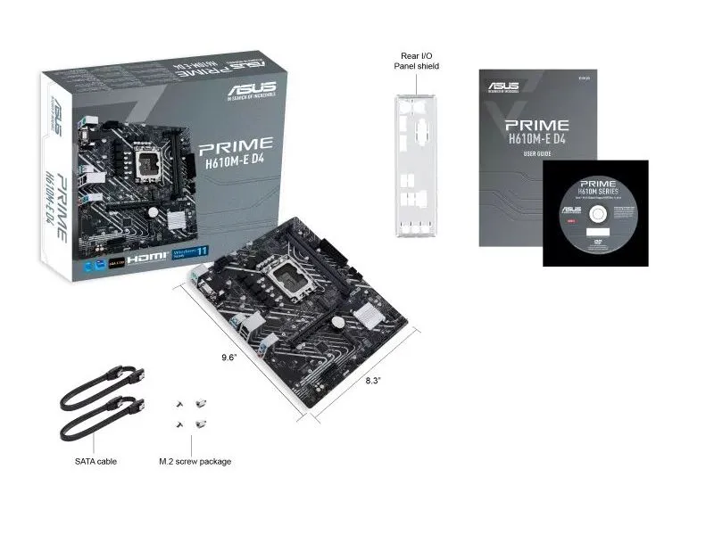 Placă de bază ASUS PRIME H610M-E D4, LGA1700, Intel H610, Micro-ATX