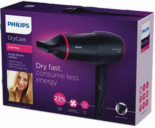 Фен Philips DryCare Essential BHD029/00, 1600 Вт, Чёрный