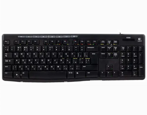 Tastatură Logitech K200, Cu fir, Negru