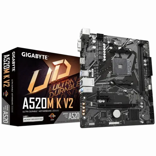 Материнская плата Gigabyte A520M K V2, AM4, AMD A520, Micro-ATX