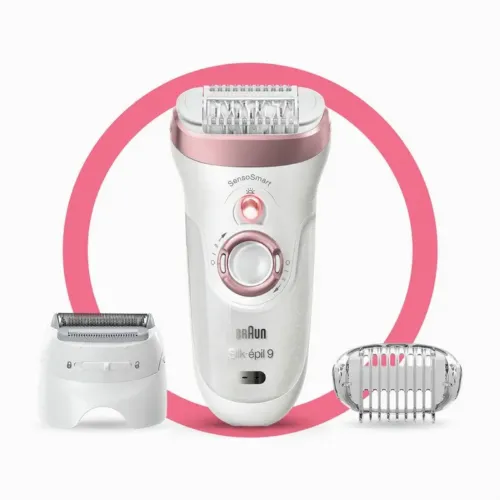 Epilator BRAUN SES9720, Alb/Roz