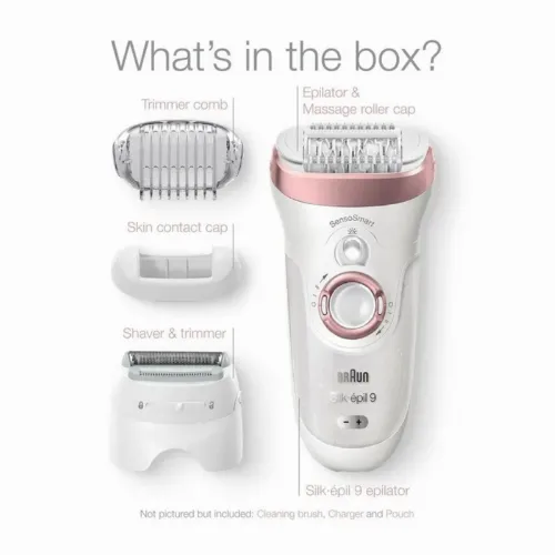 Epilator BRAUN SES9720, Alb/Roz